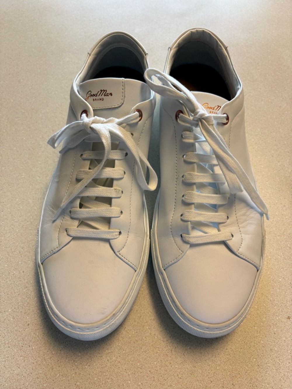 Good Man Brand White Leather Low-Top Sneakers
